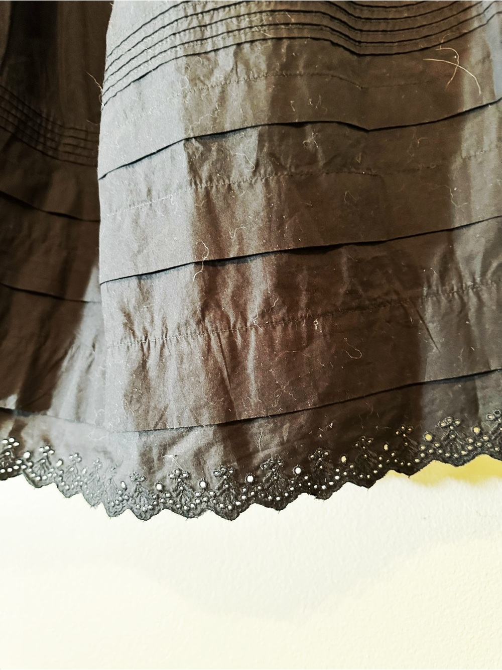 Quince Black Tiered A-Line Skirt with Scalloped Hem - Picture 5 of 7